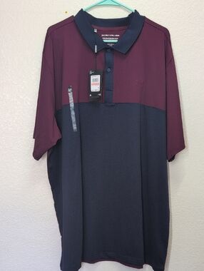 Under Armour Men’s Maroon and Blue Colorblock Golf Polo